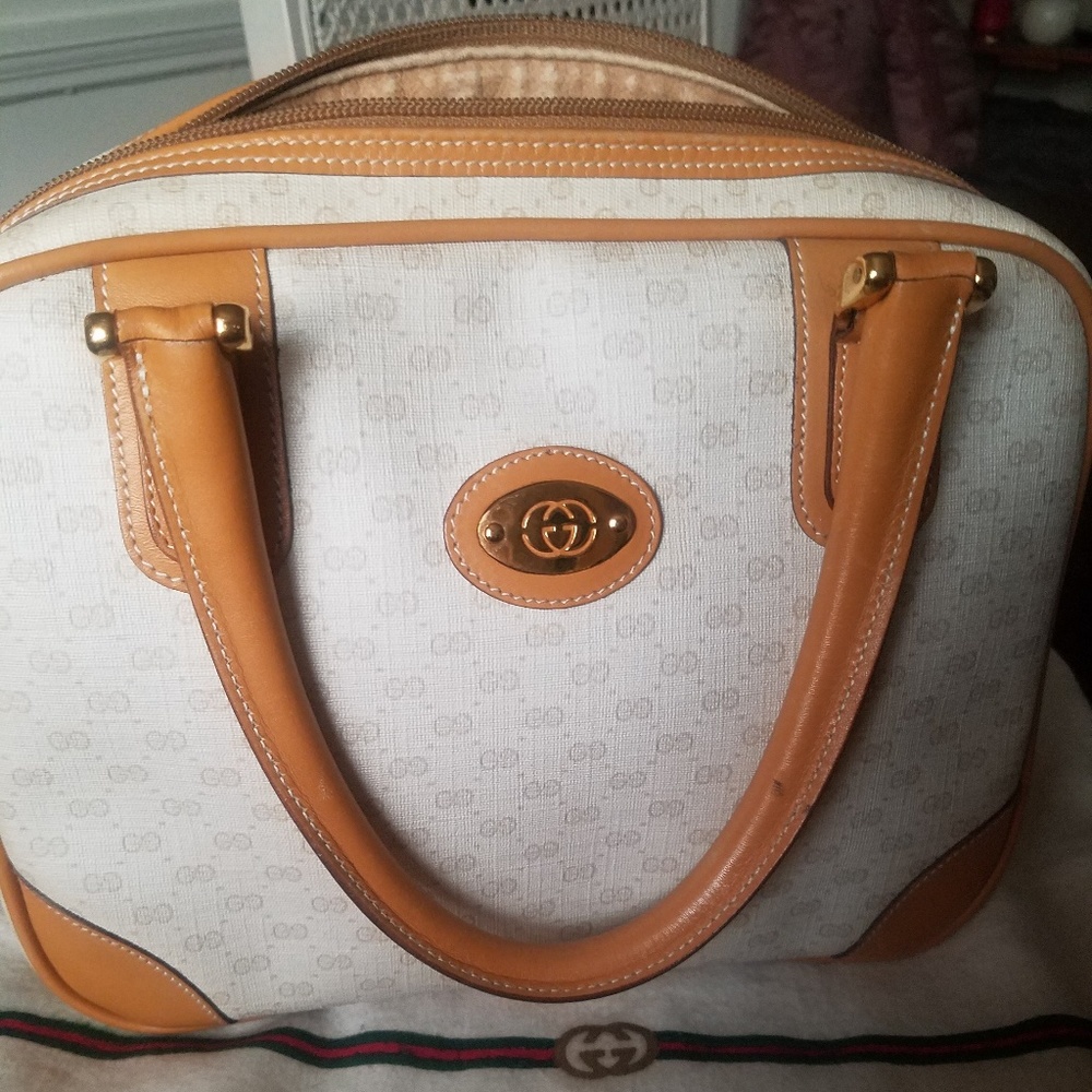 Vintage gucci satchel  rare1980s  00039-0030